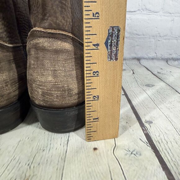 Frye Regina Ankle Booties Women Size 10 Brown Soft Leather Slip on Western - Picture 8 of 15